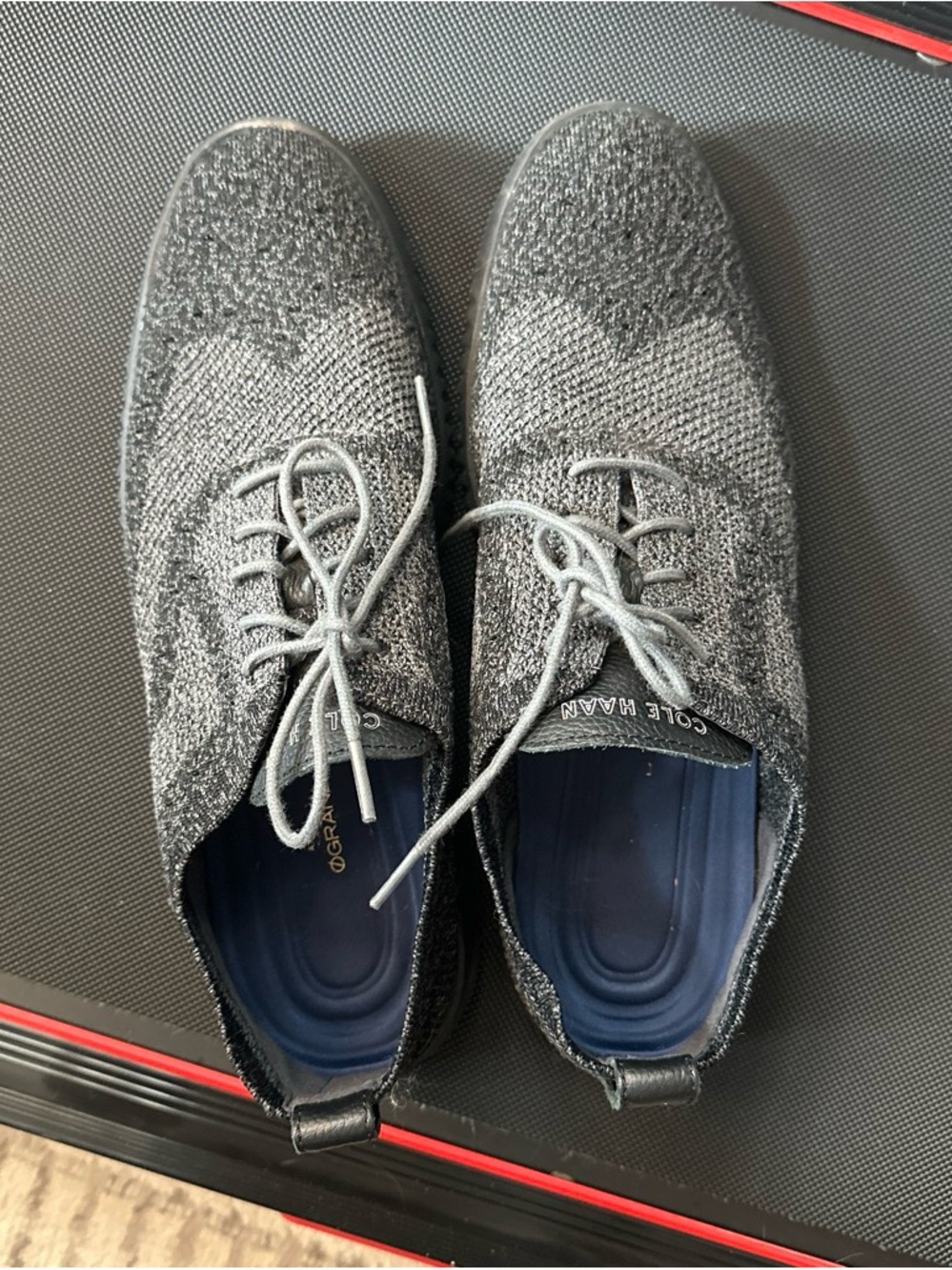 Cole Haan Gray Knit Lace-Up Oxfords